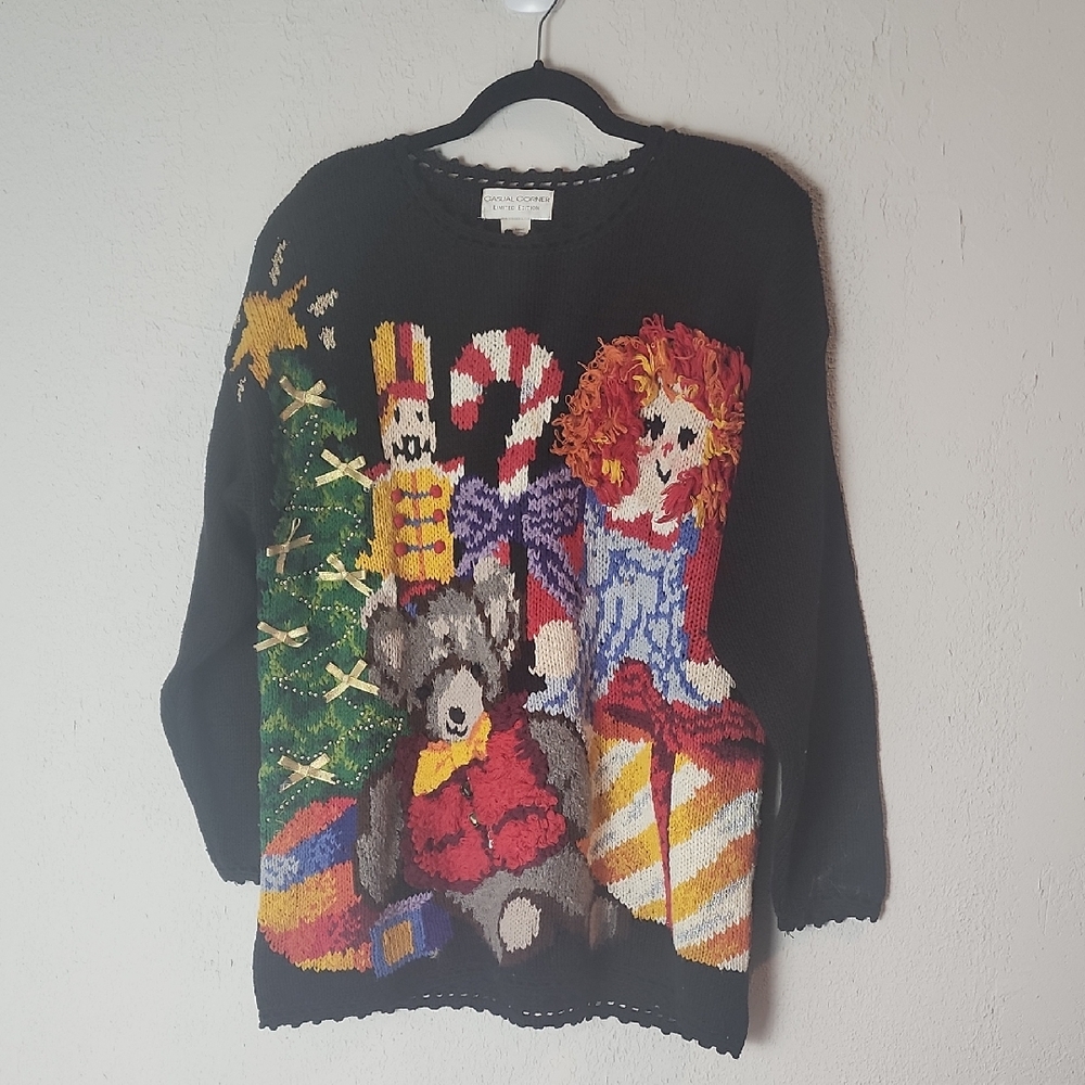 Vintage Ugly Christmas Sweater, Cotton, Sz L